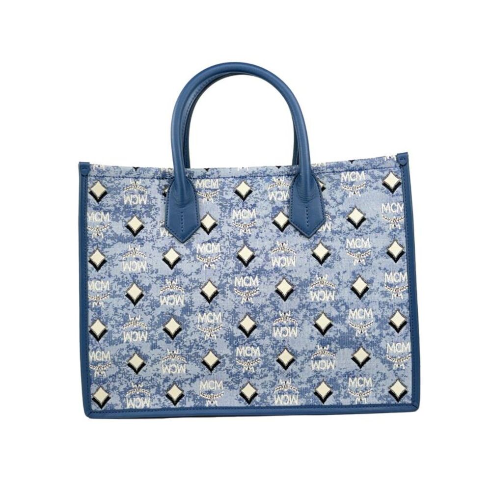 MCM MCM Aren Munchen Denim Tote Women's Bag - Picture 3 of 4